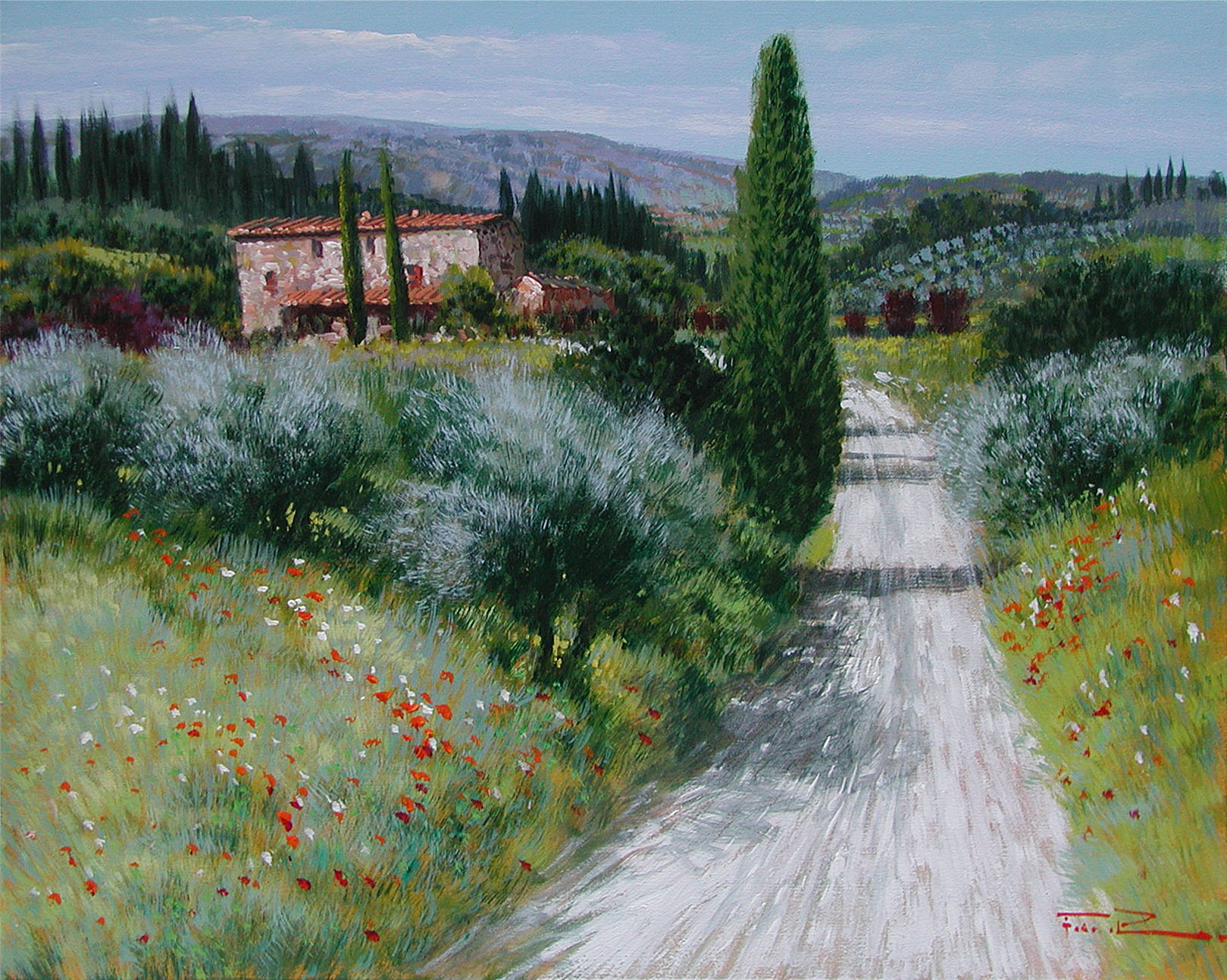 Raffaele Fiore F2.2433 Strada toscana cm. 40x50