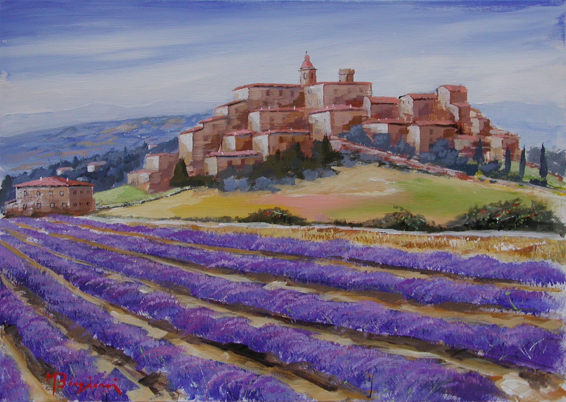 Maurizio Biagioni B2.2423 Campo di lavanda cm 50x70