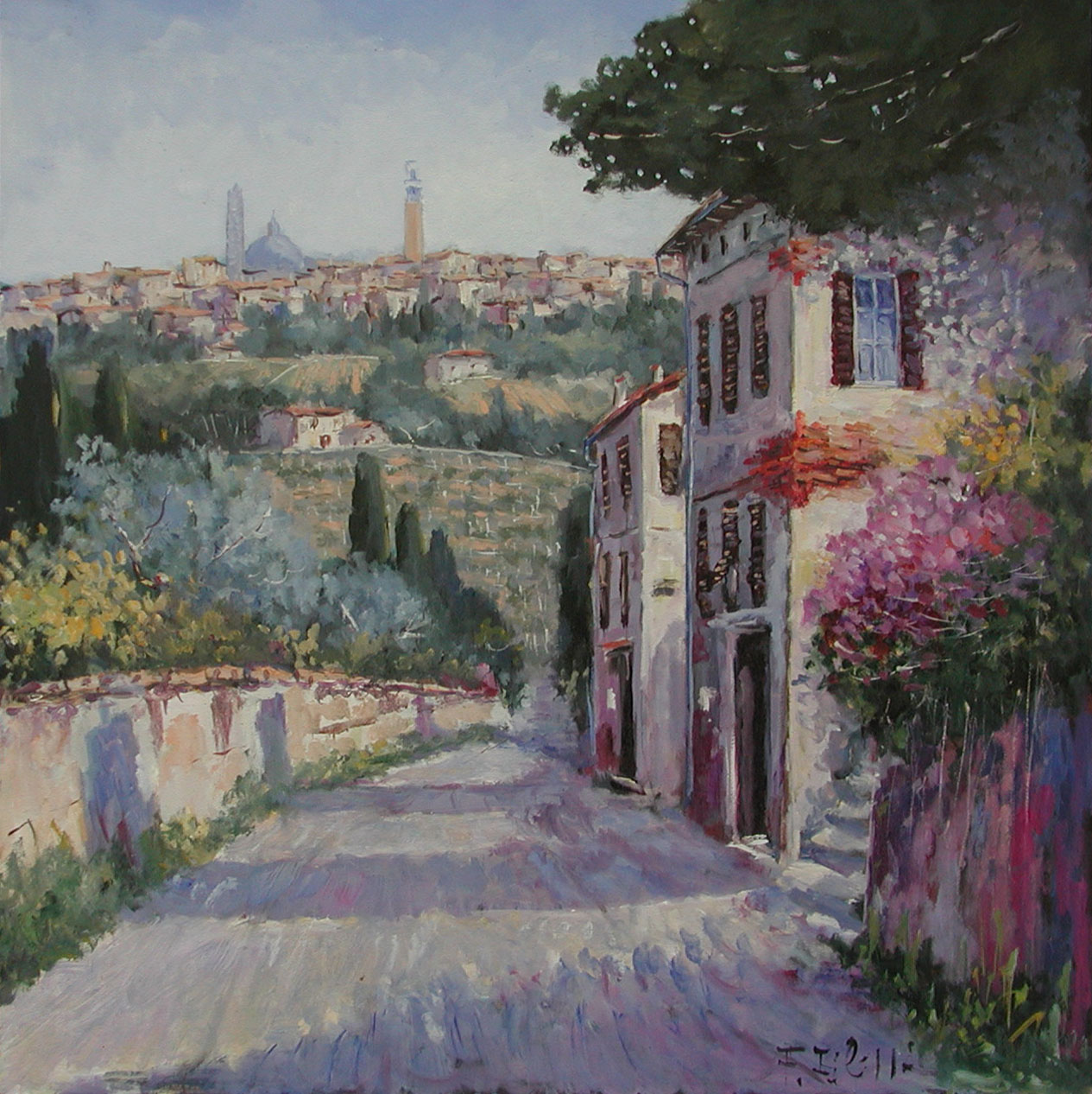 Fabrizio Filippi F1.2435 Verso Siena cm 80x80 