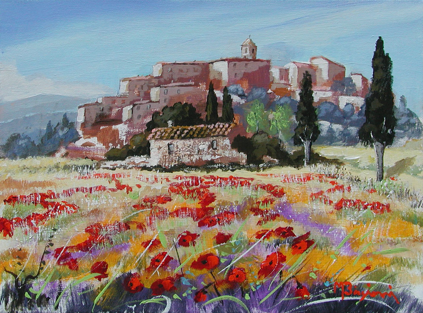 Maurizio Biagioni B2.2408 Paese toscano cm 30x40