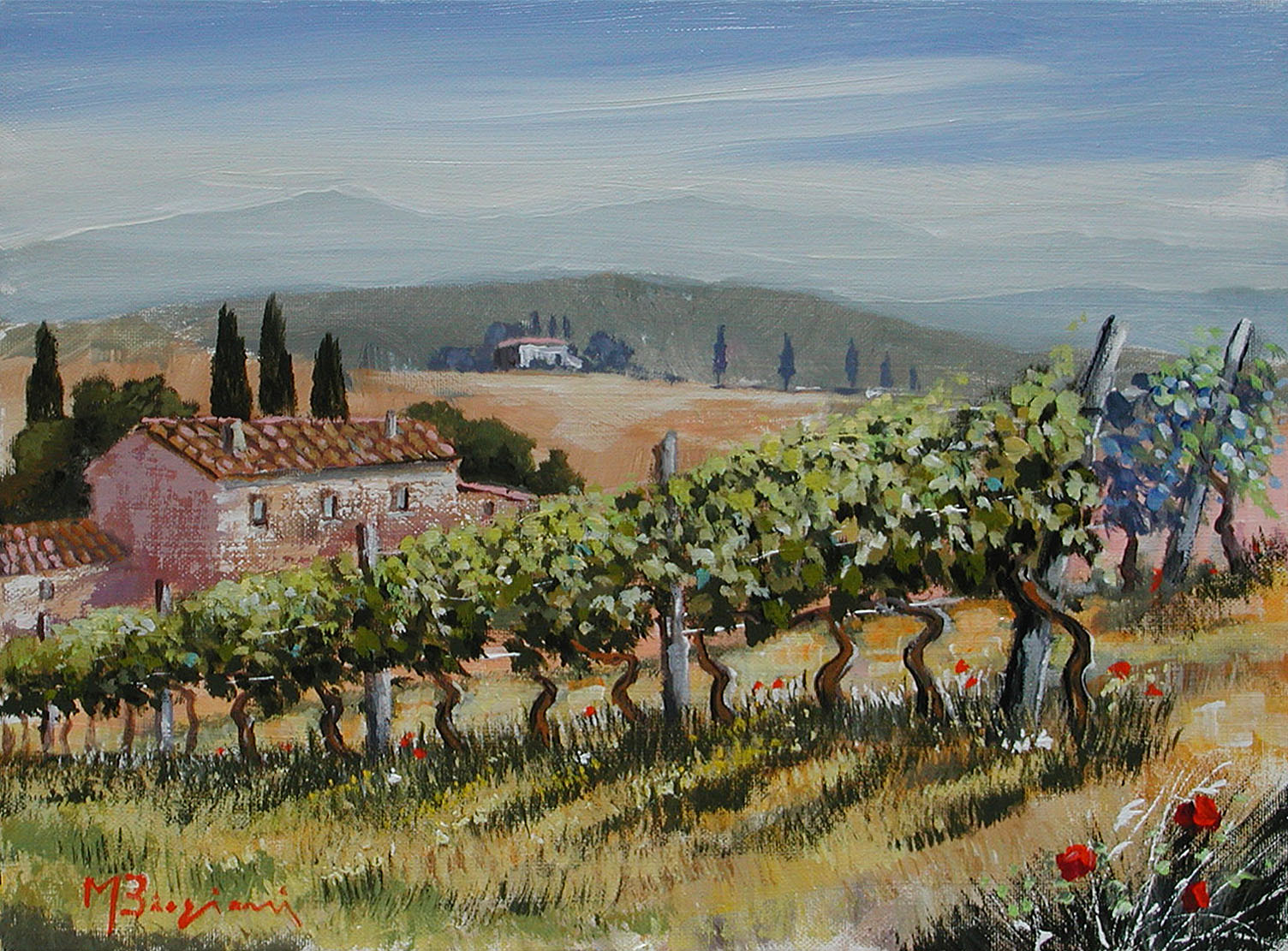 Maurizio Biagioni B2.2416 Il vigneto cm 30x40