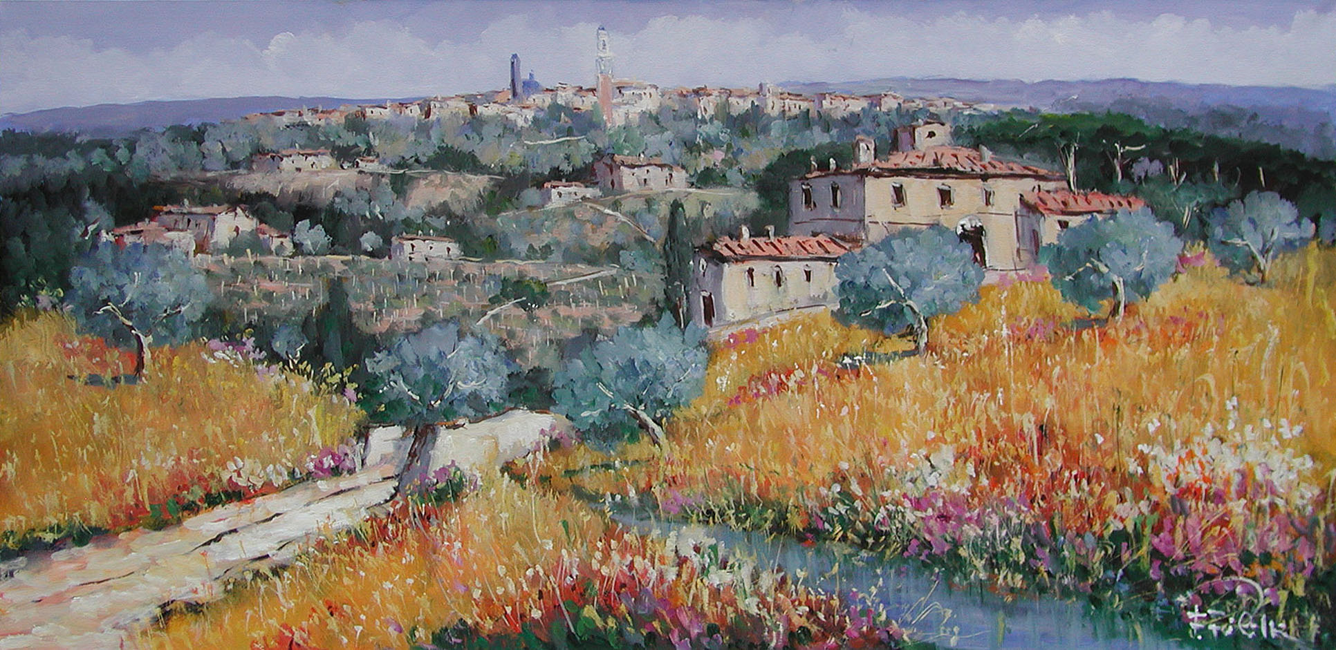 Fabrizio Filippi F1.2481 Valle fiorita cm 60x120