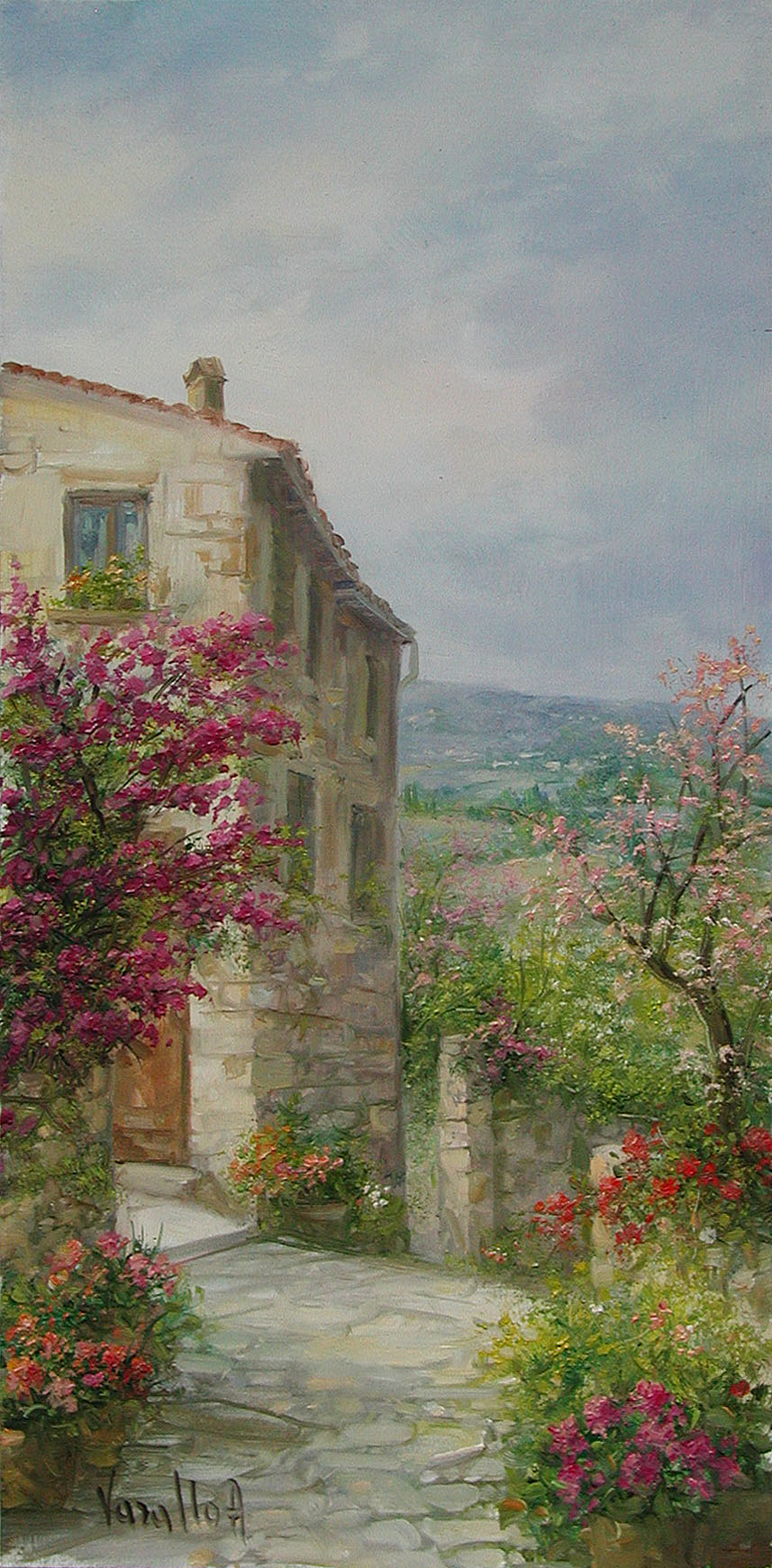 Antonietta Varallo V1.2436 Primavera in paese cm 40x20